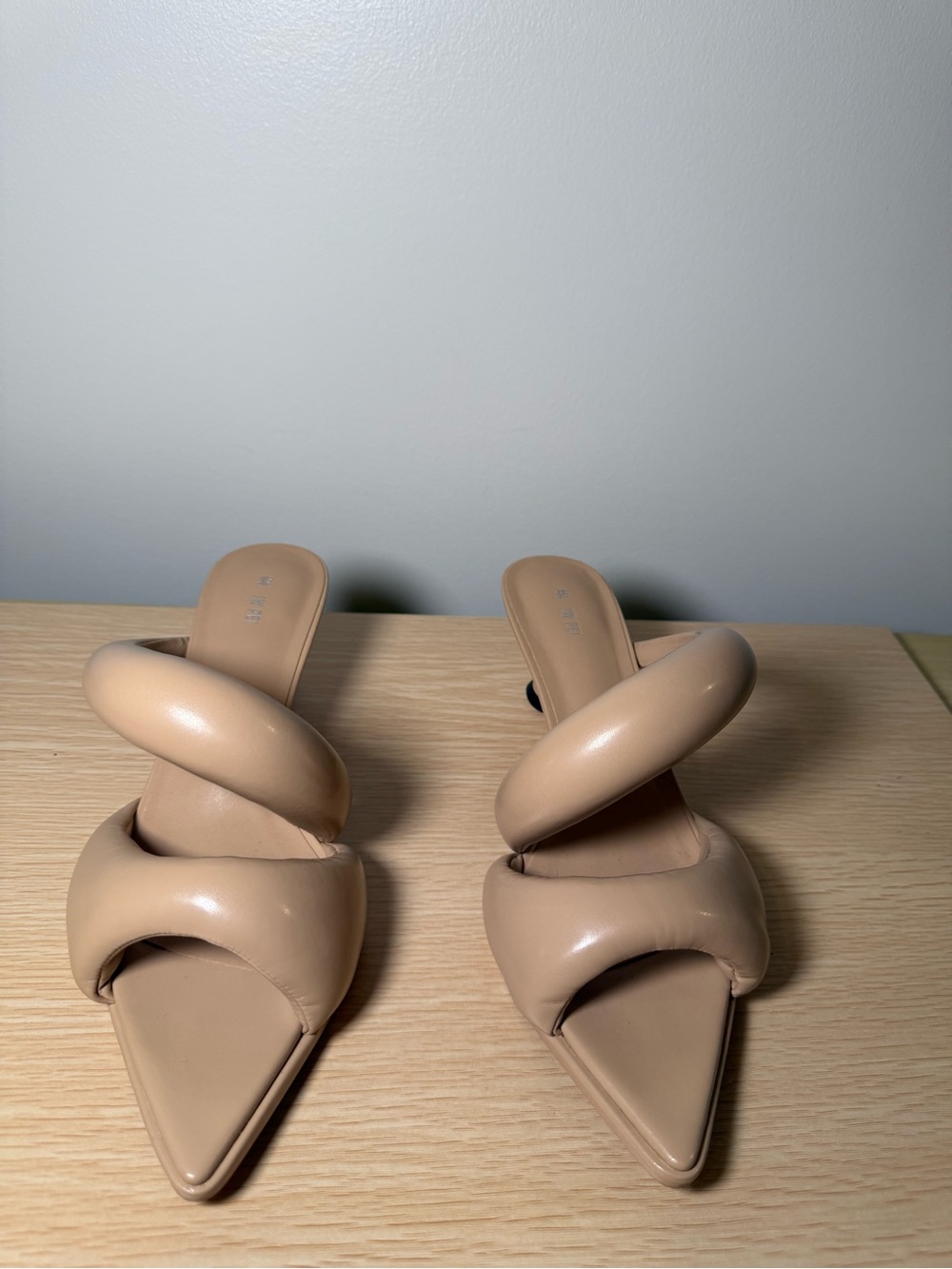 JW PEI Nude Twisted Strap Pointed Toe Mules